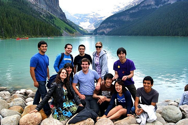 students at Lake Louise